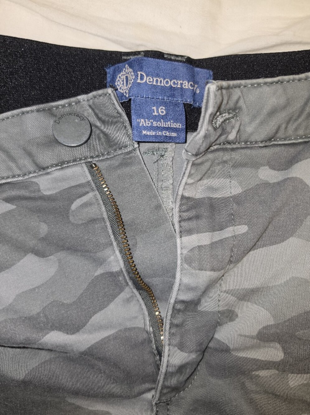 Democracy Green/Gray Camo Bermuda Shorts